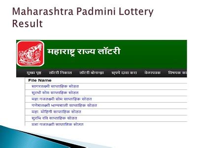 Maharashtra Padmini Lottery Result 4.15 PM 2021(Out.
